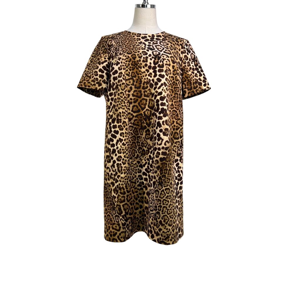 Carolina Herrera Leopard Print Mini Shift Dress